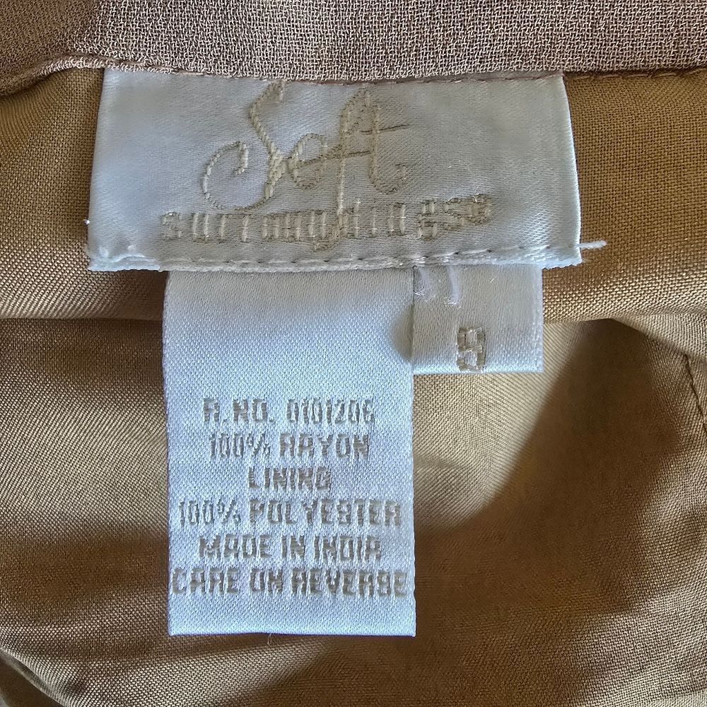 Soft Surroundings Women's Maxi Skirt Size Small Embellished Beige Gold Bohemian - Picture 9 of 9
